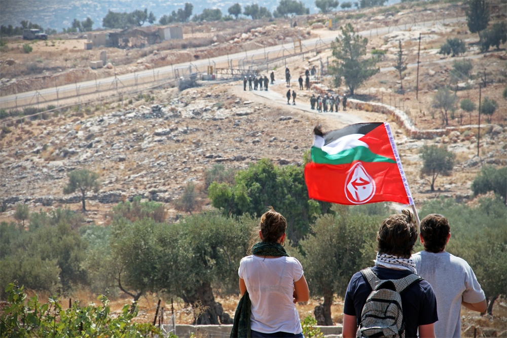 Bil'in, Westjordanland, an der Mauer